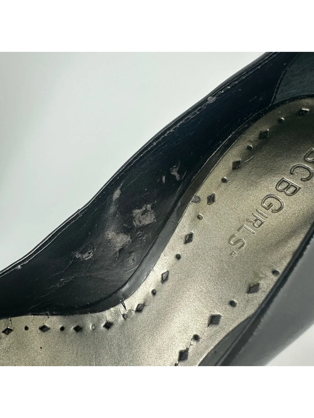 BCBGirls Black Patent Leather Peep Toe Stiletto Pumps – Classic Dress Heels 7
